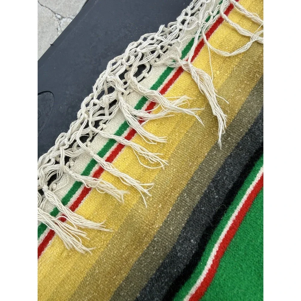 Vintage Mexican Serape Blanket Saltillo Style‎ Southwestern Throw 88x40